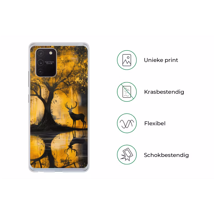 Boom - Verflook - Hert - Natuur - Goud Telefoonhoesje Samsung Galaxy S10 Lite klein -specsS10Lite