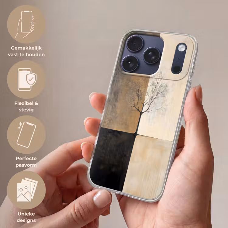 Boom - Vlakken - Takken - Kleurverloop Telefoonhoesje iPhone 17 Pro klein -sfeer3_NL