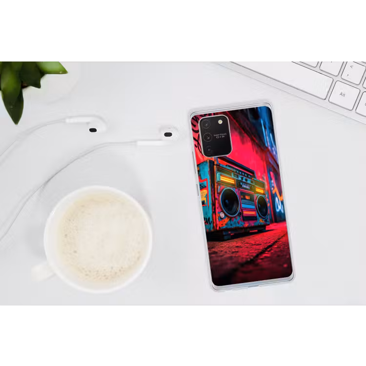 Boombox - Rood - Graffiti - Neon Telefoonhoesje Samsung Galaxy S10 Lite klein -oordopS10Lite