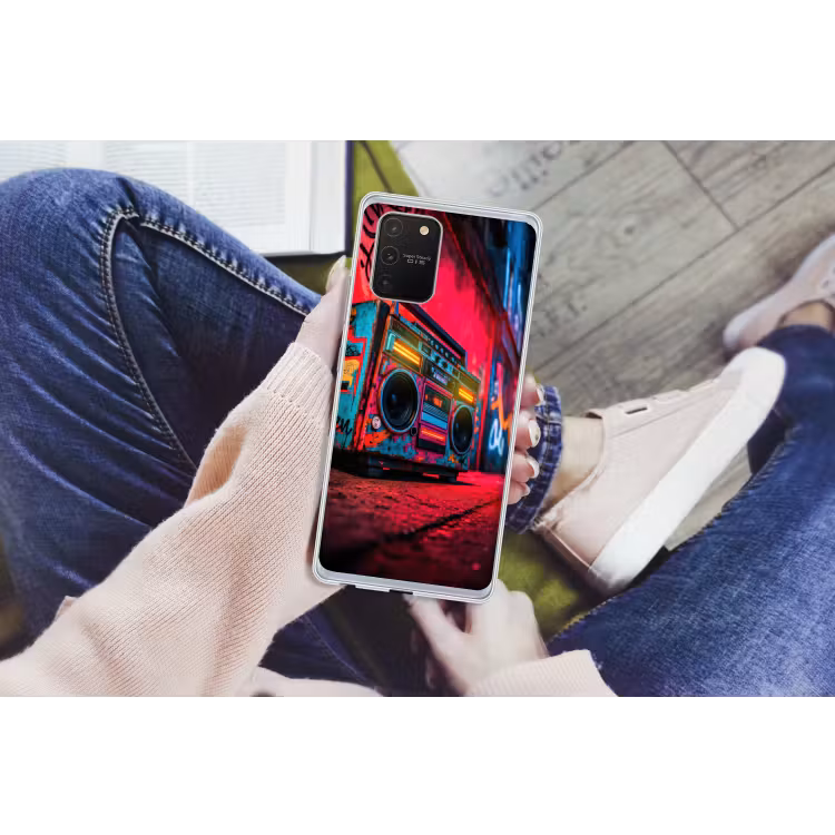 Boombox - Rood - Graffiti - Neon Telefoonhoesje Samsung Galaxy S10 Lite klein -handS10Lite