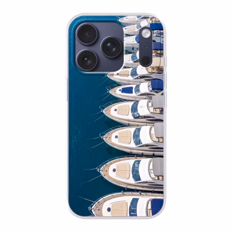 Boot - Jachthaven - Water - Zomer - Blauw Telefoonhoesje iPhone 17 Pro klein -3d