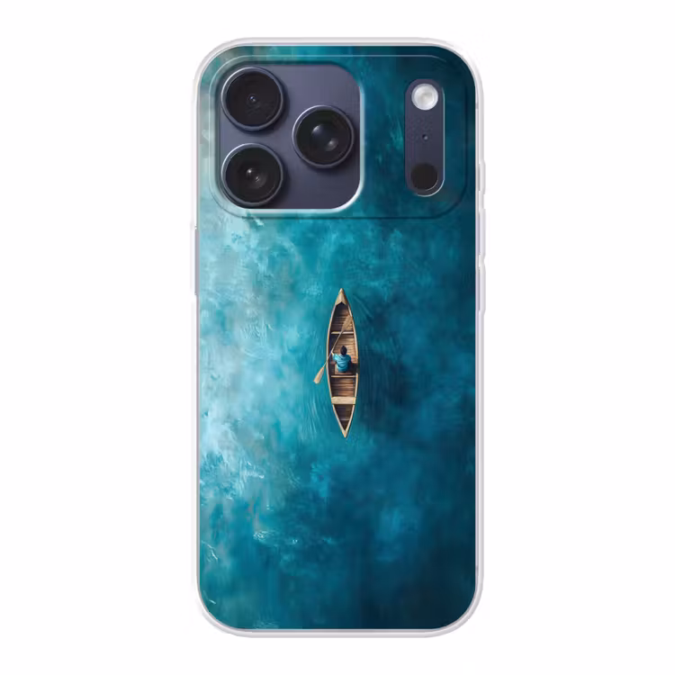 Bootje - Water - Blauw Telefoonhoesje iPhone 17 Pro klein -3d