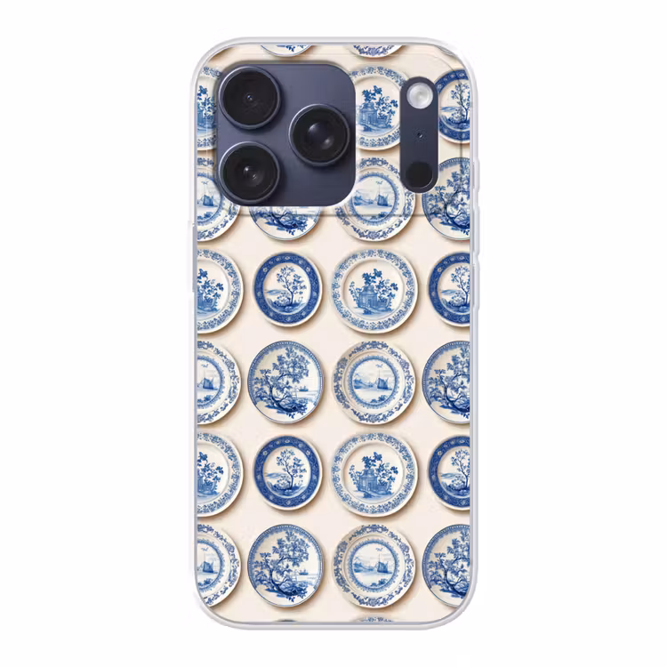 Borden - Bomen - Planten - Blauw Telefoonhoesje iPhone 17 Pro klein 878 -3d