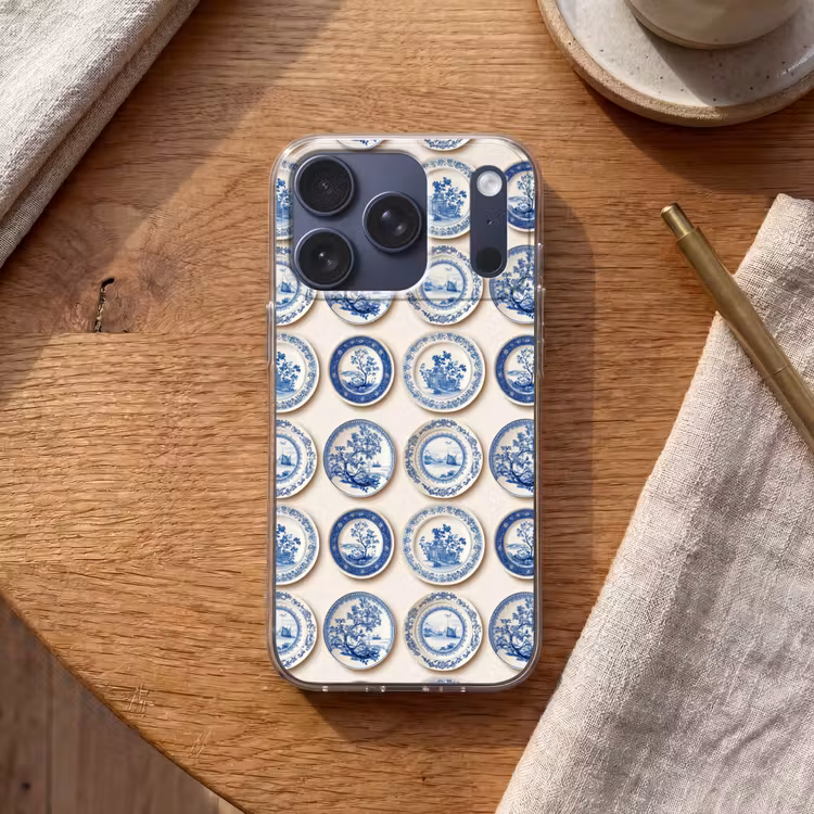 Borden - Bomen - Planten - Blauw Telefoonhoesje iPhone 17 Pro klein 878 -sfeer1