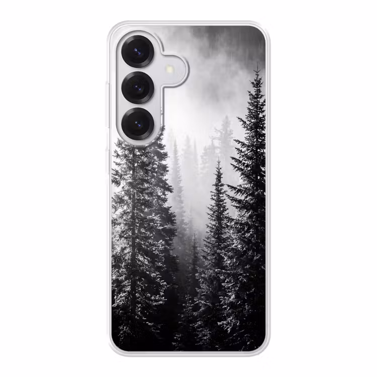 Bos - Mist - Winter - Monochroom - Natuur Telefoonhoesje Samsung Galaxy S26 klein -3d
