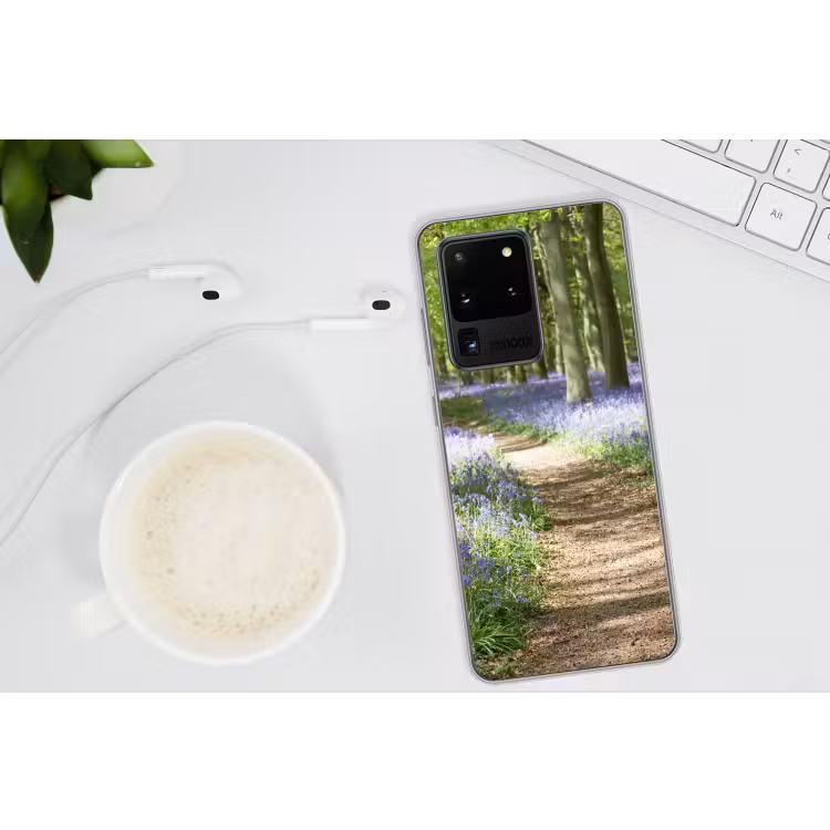 Bos - Pad - Bloemen - Paars - Groen - Natuur Telefoonhoesje Samsung Galaxy S20 Ultra klein -oordopS20Ultra