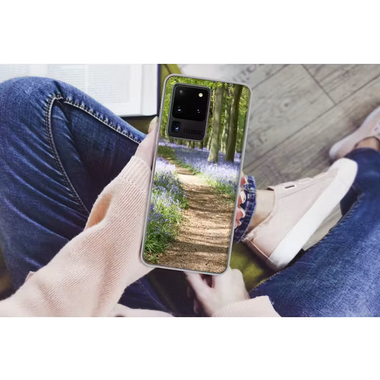 Bos - Pad - Bloemen - Paars - Groen - Natuur Telefoonhoesje Samsung Galaxy S20 Ultra klein -handS20Ultra