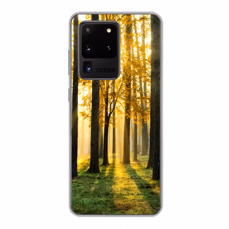 Bos - Zon - Bomen - gras - Landschap Telefoonhoesje Samsung Galaxy S20 Ultra klein -3d