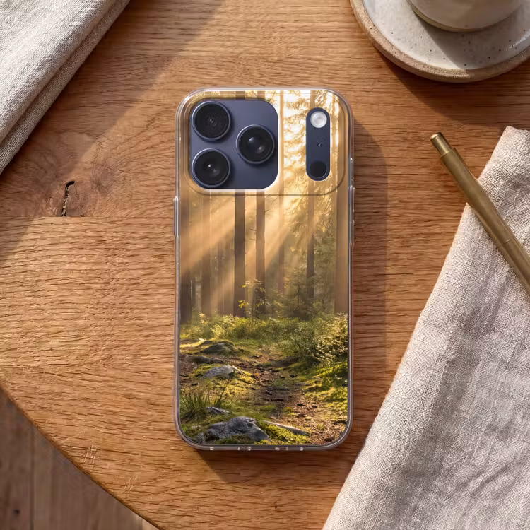 Bos - Zonlicht - Gras Telefoonhoesje iPhone 17 Pro klein -sfeer1