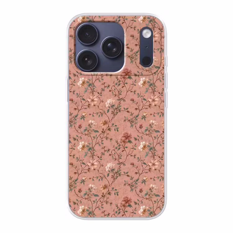 Botanisch - Bloemen - Roze Telefoonhoesje iPhone 17 Pro klein 878 -3d