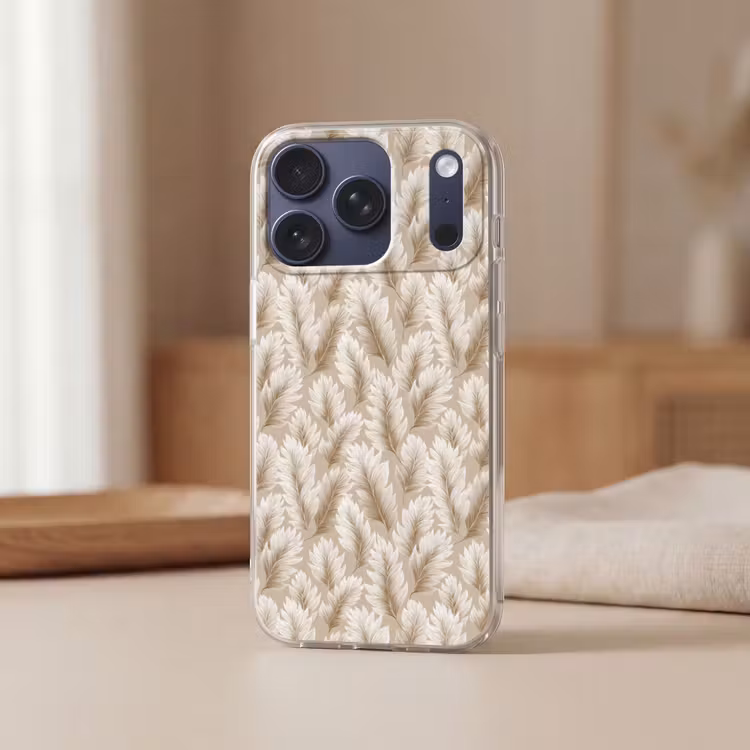 Botanisch - Patroon - Beige Telefoonhoesje iPhone 17 Pro klein 878 -sfeer2