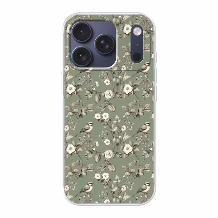 Botanisch - Vogels - Groen Telefoonhoesje iPhone 17 Pro klein 878 -3d