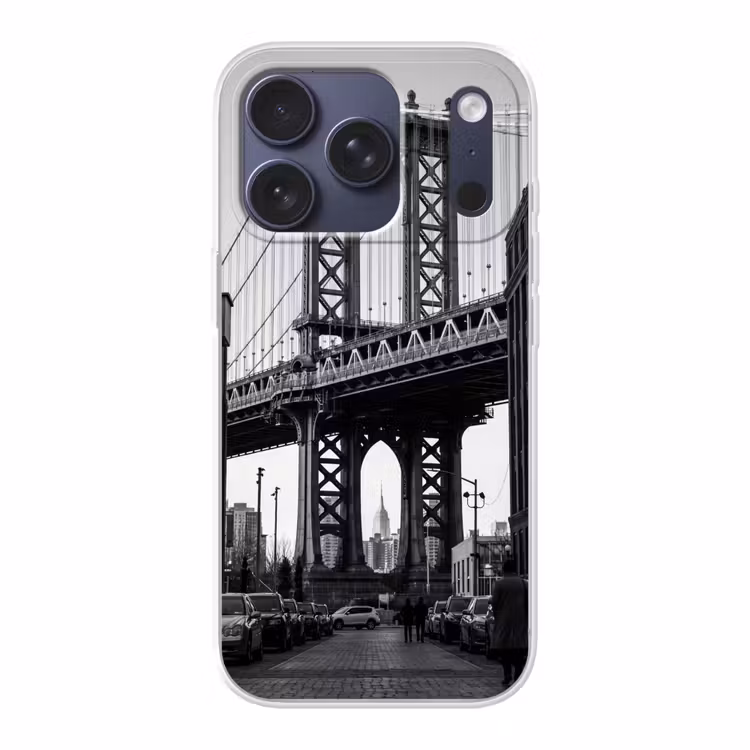 Brug - Stad - Architectuur - Modern - Zwart-wit Telefoonhoesje iPhone 17 Pro klein -3d
