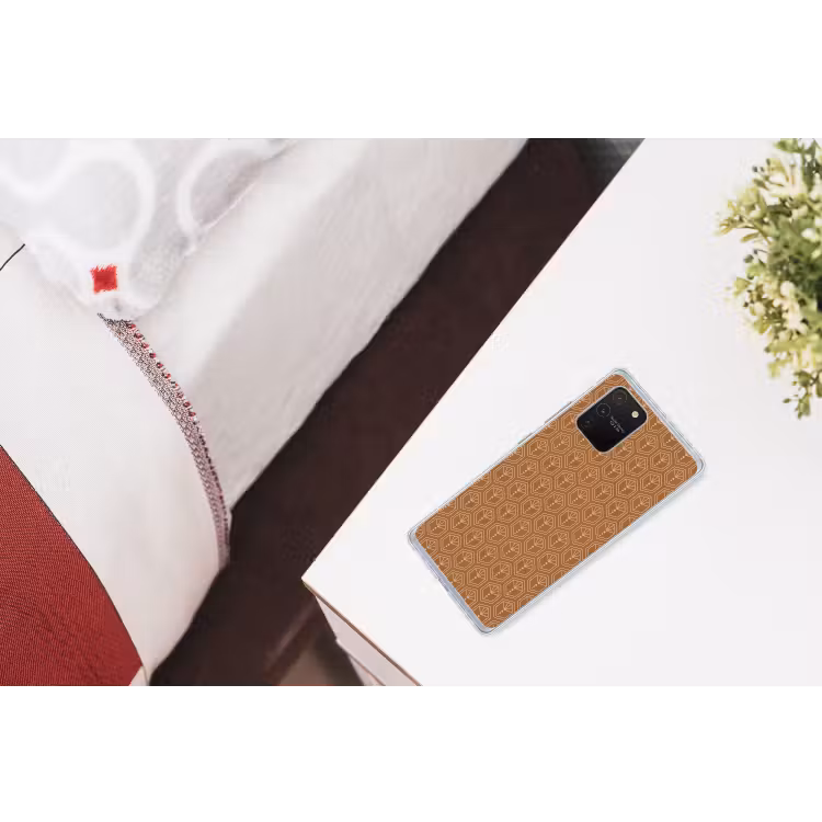 Bruin - Roze - Geometrisch - Patroon Telefoonhoesje Samsung Galaxy S10 Lite klein 364 -kamerS10Lite