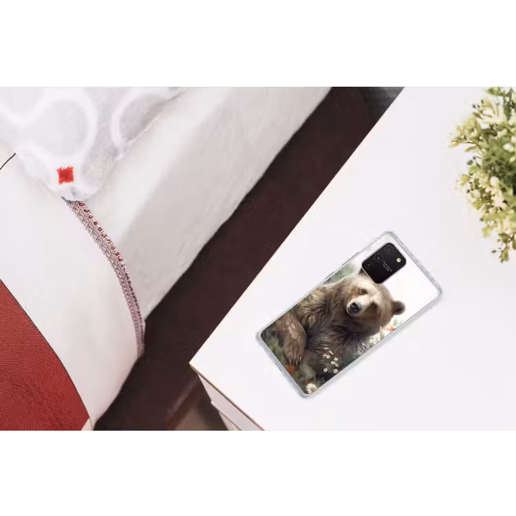 Bruine beer - Wilde dieren - Bloemen - Planten Telefoonhoesje Samsung Galaxy S10 Lite klein -kamerS10Lite
