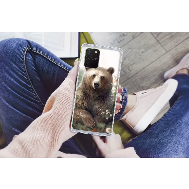 Bruine beer - Wilde dieren - Bloemen - Planten Telefoonhoesje Samsung Galaxy S10 Lite klein -handS10Lite
