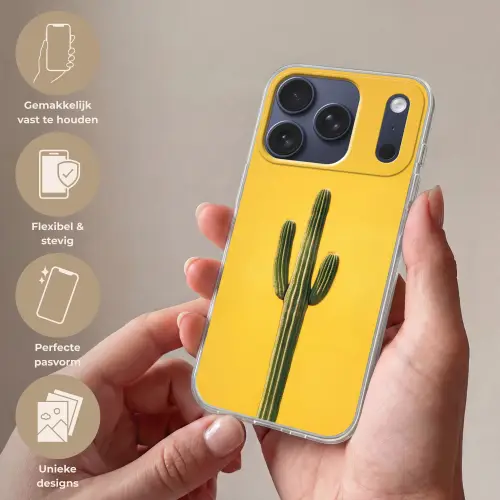 Cactus - Groen - Minimalistisch Telefoonhoesje iPhone 17 Pro klein -sfeer3_NL