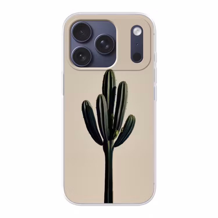 Cactus - Subtiel - Groen Telefoonhoesje iPhone 17 Pro klein -3d