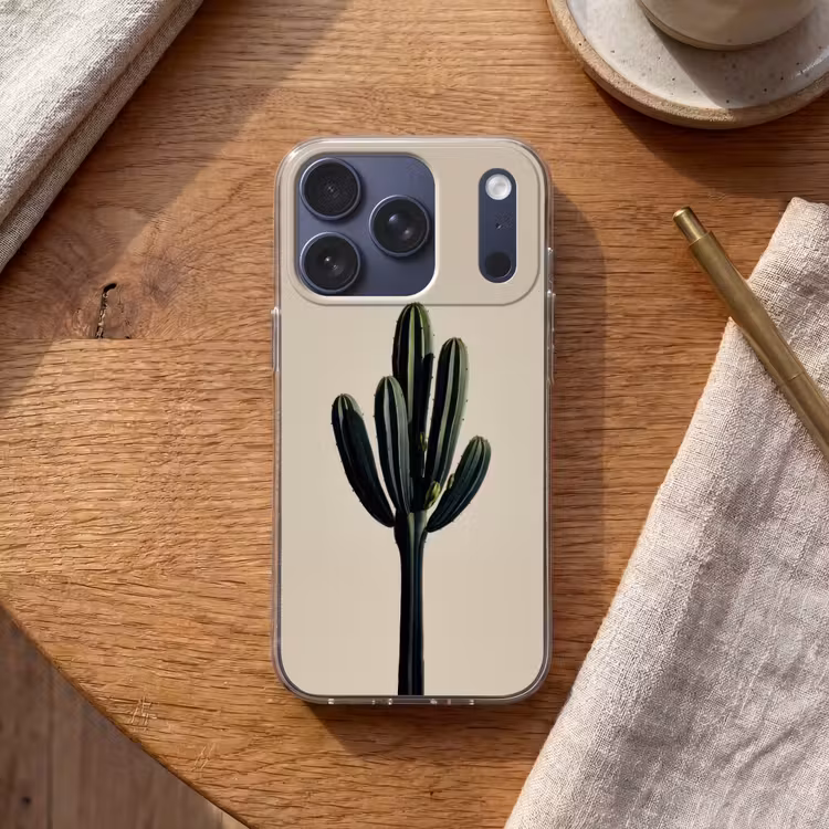 Cactus - Subtiel - Groen Telefoonhoesje iPhone 17 Pro klein -sfeer1