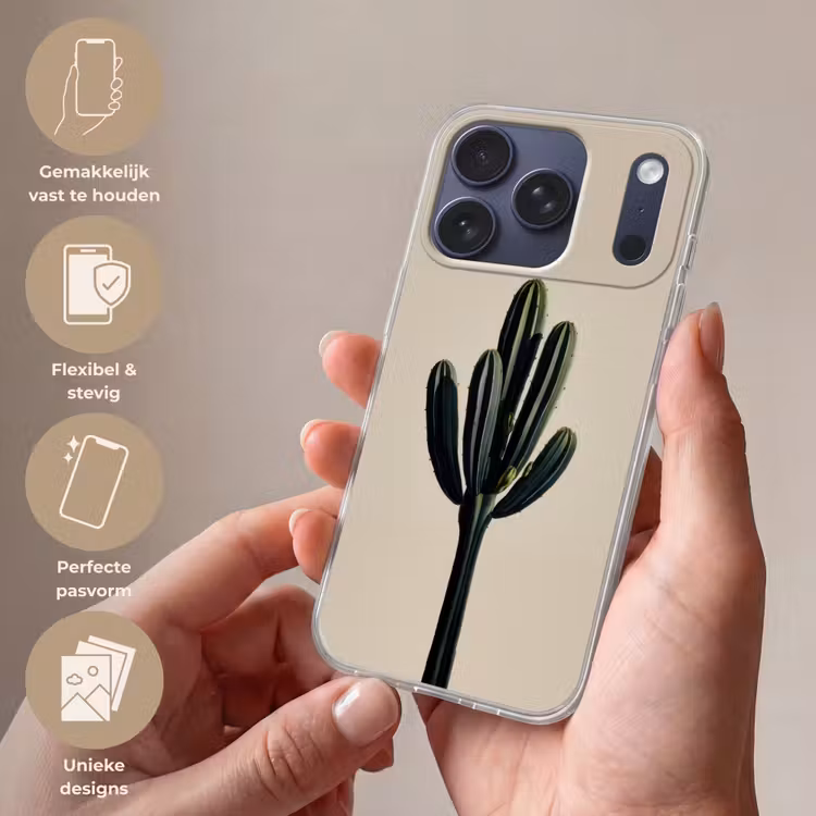 Cactus - Subtiel - Groen Telefoonhoesje iPhone 17 Pro klein -sfeer3_NL