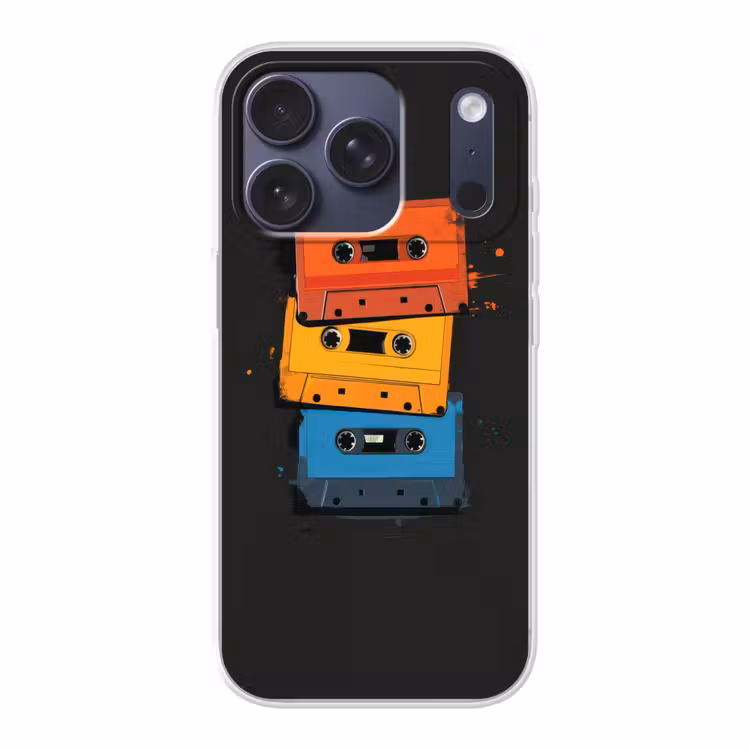 Cassettes - Kleurrijk - Verfspatten Telefoonhoesje iPhone 17 Pro klein -3d