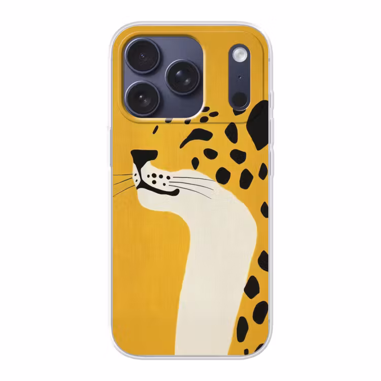 Cheetah - Illustratie - Geel Telefoonhoesje iPhone 17 Pro klein -3d