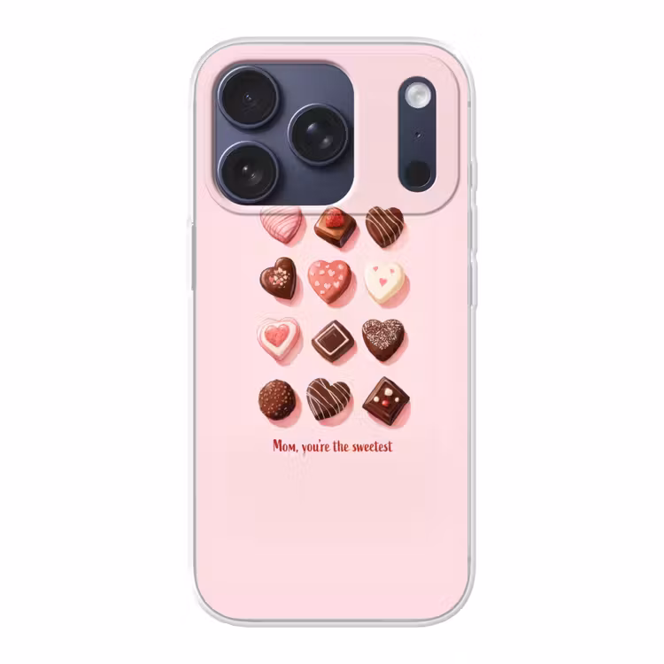 Chocolaatjes - Hartvormig - Liefste Telefoonhoesje iPhone 17 Pro klein -3d