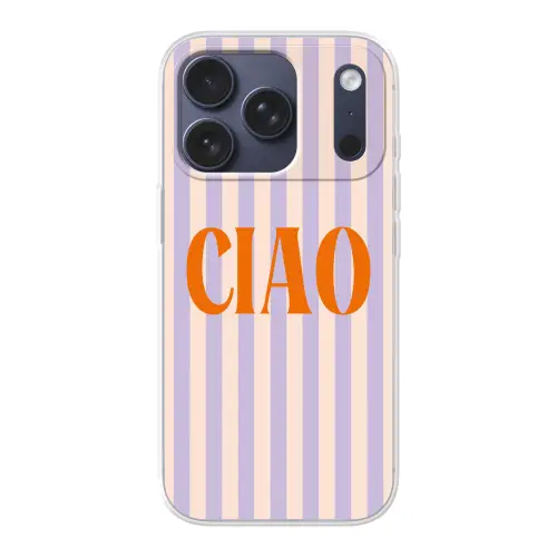 Ciao - Quote - Pastel - Strepen Telefoonhoesje iPhone 17 Pro klein -3d