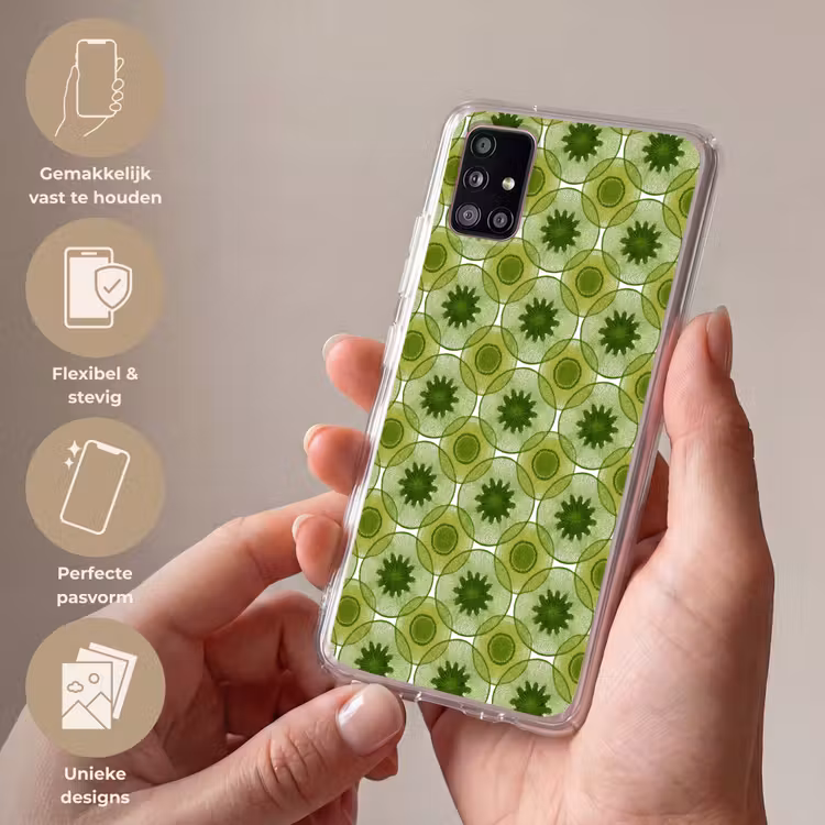 Cirkels - Patroon - Groen Telefoonhoesje Samsung Galaxy A51 5G klein 373 -sfeer3_NL