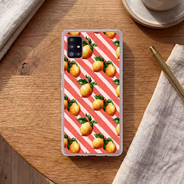 Citroen - Geïllustreerd - Oranje Telefoonhoesje Samsung Galaxy A51 5G klein 373 -sfeer1