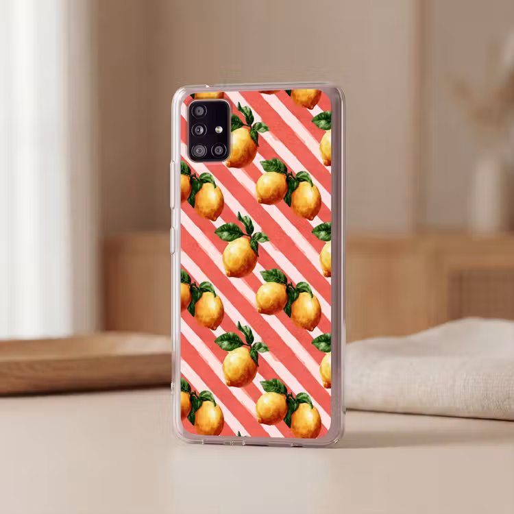 Citroen - Geïllustreerd - Oranje Telefoonhoesje Samsung Galaxy A51 5G klein 373 -sfeer2