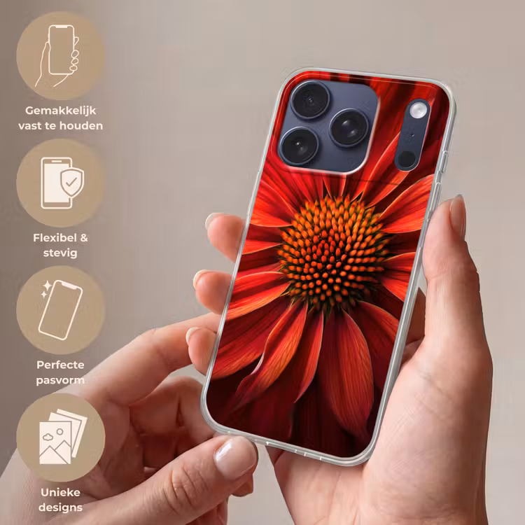 Close up - Bloem- Rood Telefoonhoesje iPhone 17 Pro klein -sfeer3_NL