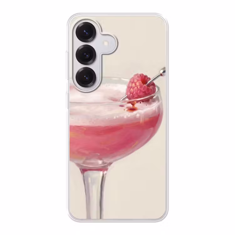 Cocktail - Framboos - Drank - Modern - Roze Telefoonhoesje Samsung Galaxy S26 klein -3d
