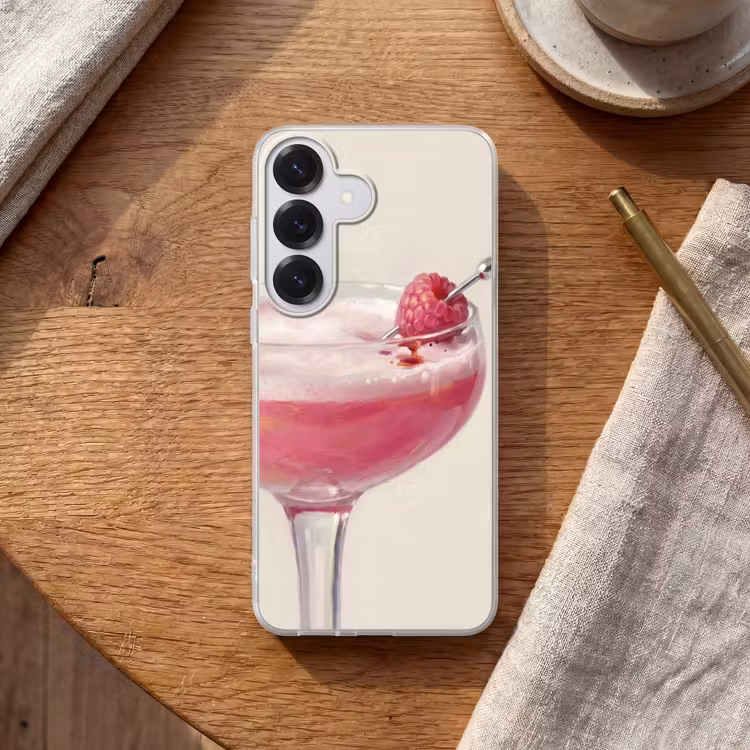 Cocktail - Framboos - Drank - Modern - Roze Telefoonhoesje Samsung Galaxy S26 klein -sfeer1