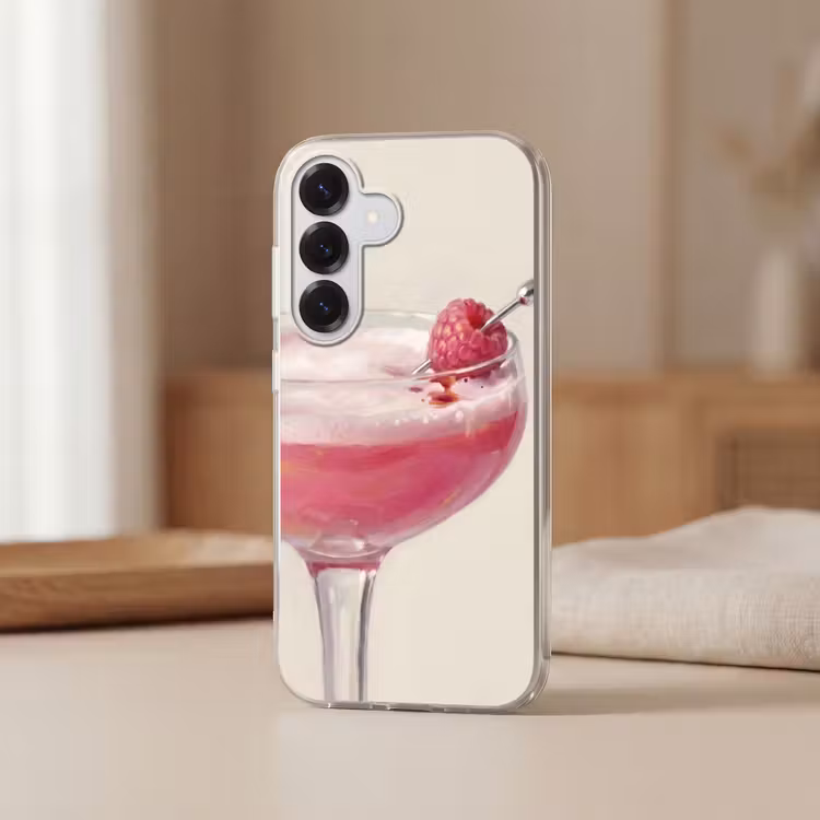 Cocktail - Framboos - Drank - Modern - Roze Telefoonhoesje Samsung Galaxy S26 klein -sfeer2