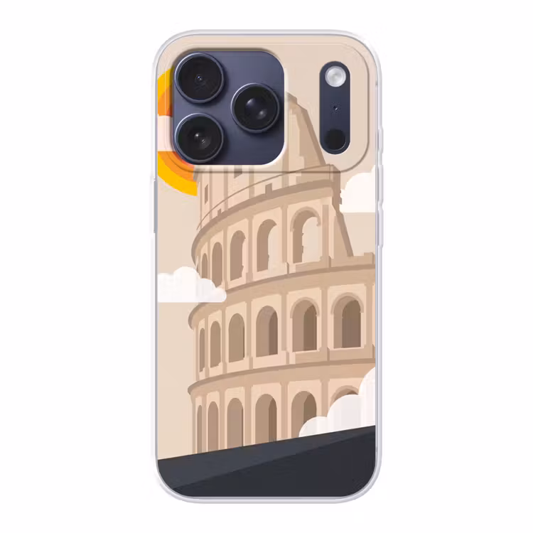 Colosseum - Zonsopgang - Rome - Architectuur - Beige Telefoonhoesje iPhone 17 Pro klein -3d