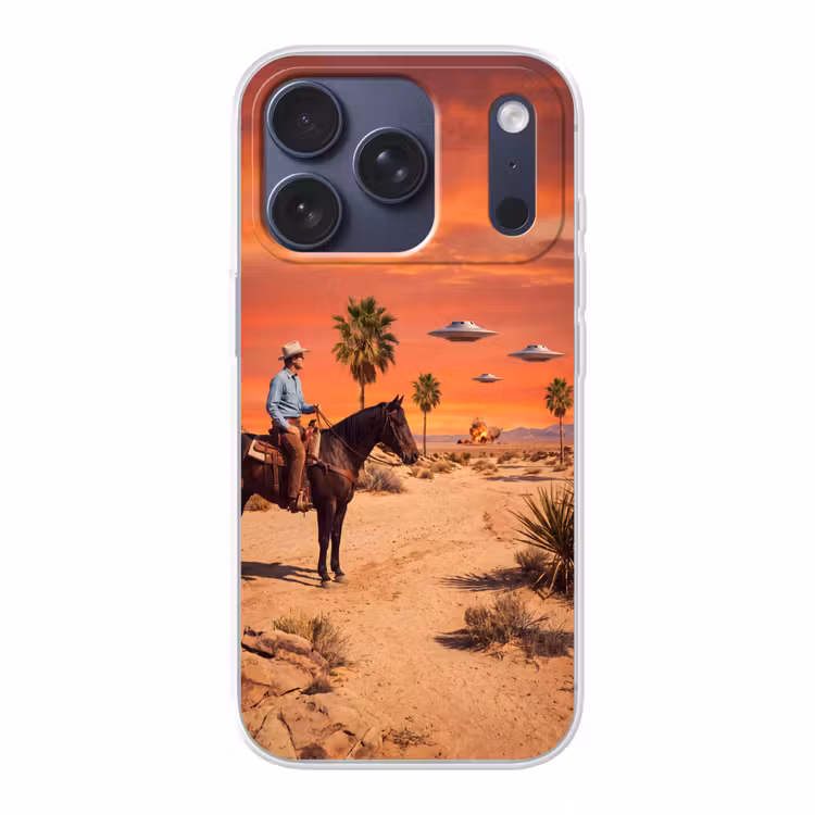 Telefoonhoesje - Cowboy - Paard - Woestijn - Cowboy - Paard - Woestijn Telefoonhoesje iPhone 17 Pro klein