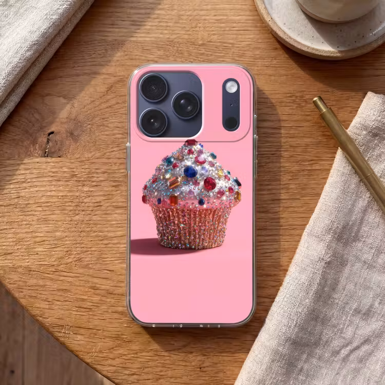 Cupcake - Kleurrijk - Edelstenen Telefoonhoesje iPhone 17 Pro klein -sfeer1