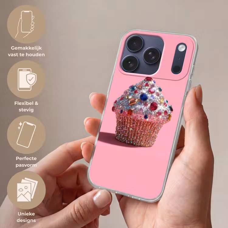 Cupcake - Kleurrijk - Edelstenen Telefoonhoesje iPhone 17 Pro klein -sfeer3_NL
