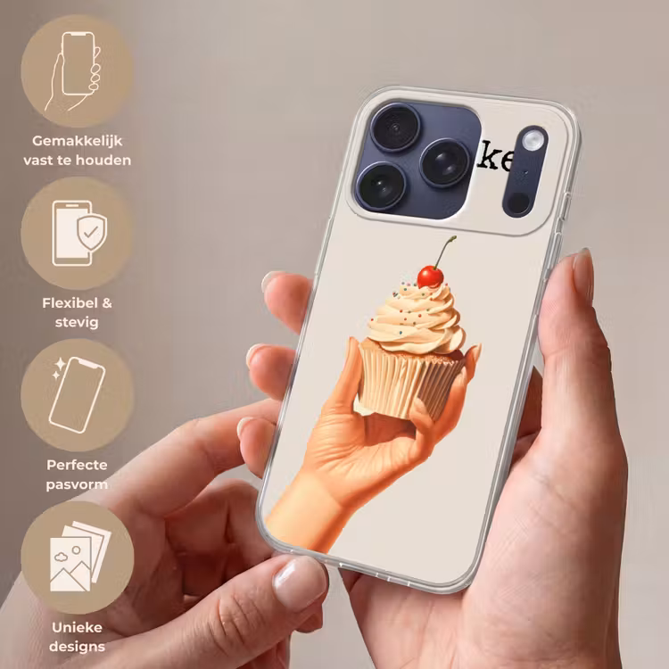Cupcake - Zoet - Kers Telefoonhoesje iPhone 17 Pro klein -sfeer3_NL