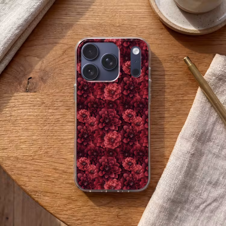 Dahlias - Bloemen - Rood Telefoonhoesje iPhone 17 Pro klein 878 -sfeer1