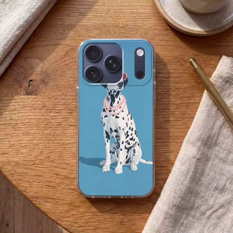 Dalmatiër - Zonnebril - Blauw Telefoonhoesje iPhone 17 Pro klein -sfeer1