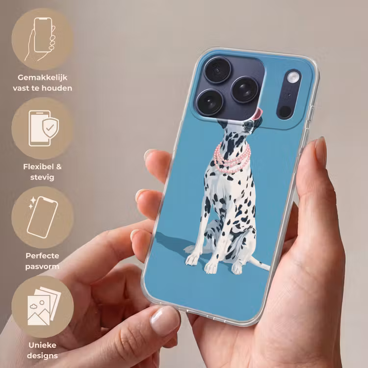 Dalmatiër - Zonnebril - Blauw Telefoonhoesje iPhone 17 Pro klein -sfeer3_NL