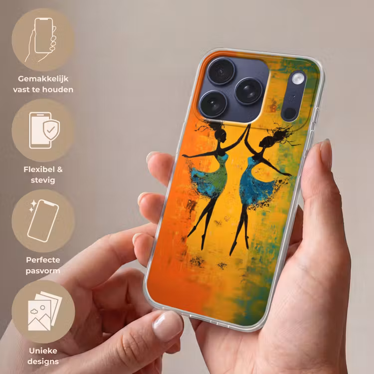 Dansen - Vrouwen - Verfstructuur Telefoonhoesje iPhone 17 Pro klein -sfeer3_NL