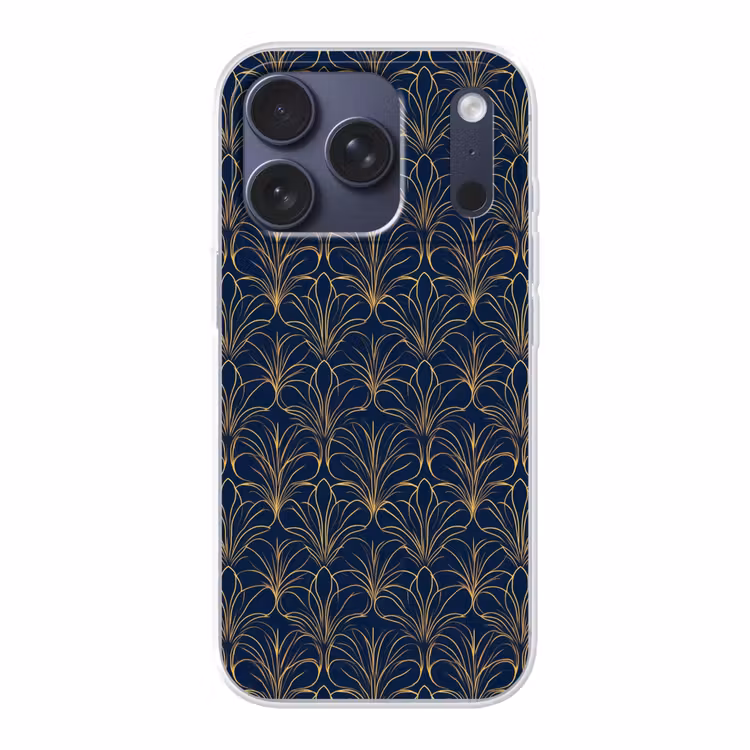 Deco - Waaier - Blauw Telefoonhoesje iPhone 17 Pro klein 878 -3d