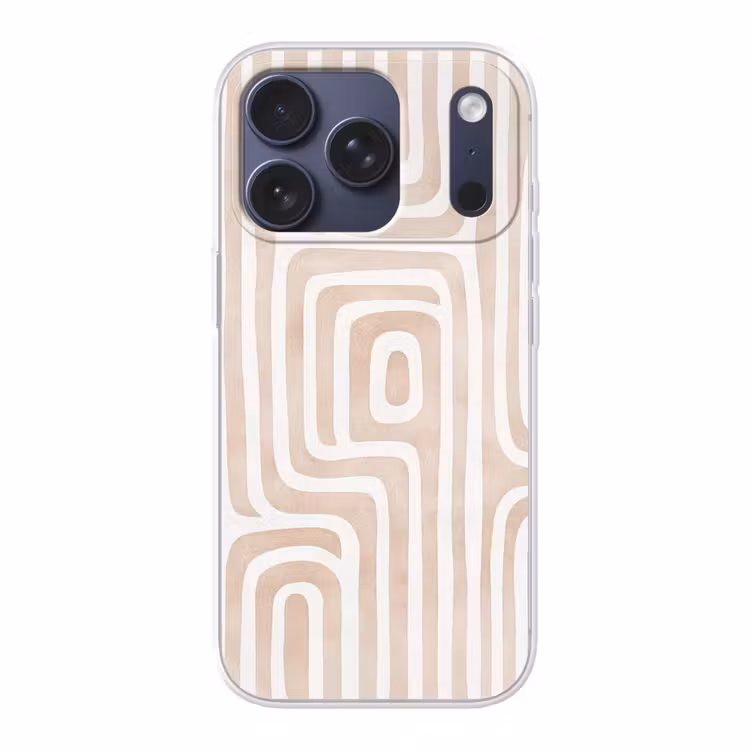 Decoratief - Labyrint - Beige Telefoonhoesje iPhone 17 Pro klein -3d