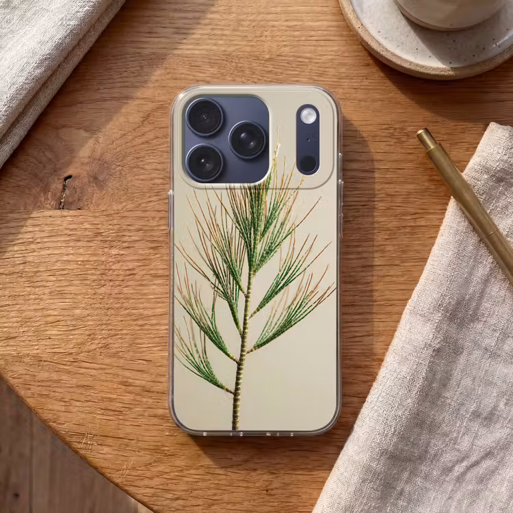 Dennentak - Naaldvormige bladeren - Lichtgroen Telefoonhoesje iPhone 17 Pro klein -sfeer1