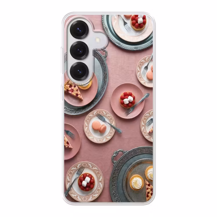 Dessert - Taart - Gebak - Zoet - Roze Telefoonhoesje Samsung Galaxy S26 klein -3d