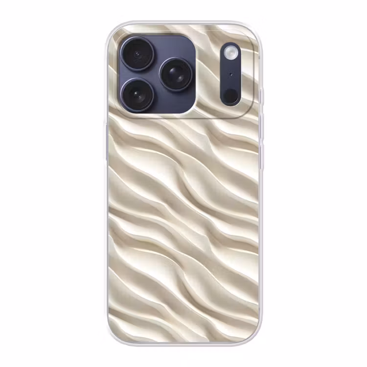 Diagonaal - Golven - Crème Telefoonhoesje iPhone 17 Pro klein 878 -3d