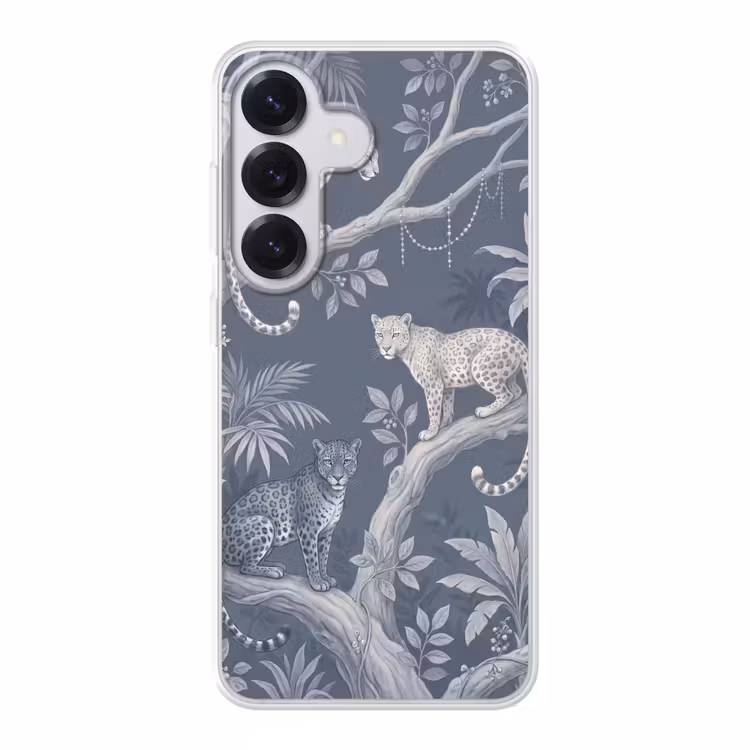 Dieren - Jungle - Illustratie - Bomen - Blauw Telefoonhoesje Samsung Galaxy S26 klein -3d